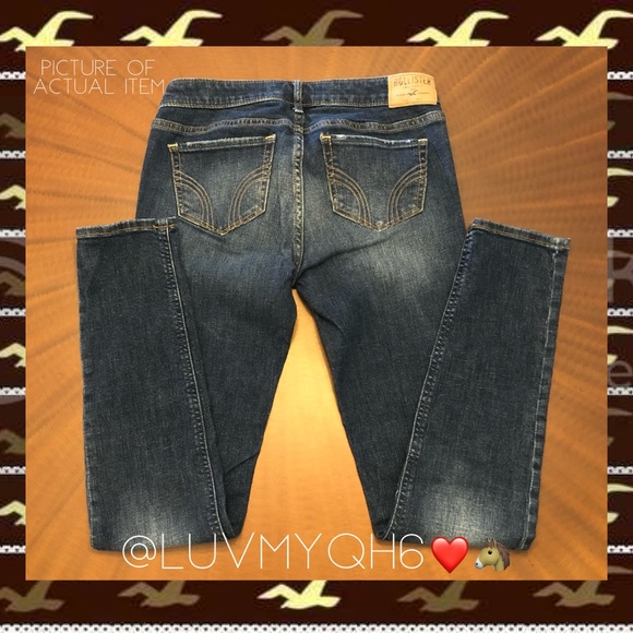 Hollister Distressed Straight Leg Mid Rise Jeans - Picture 2 of 5